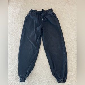 Forever 21 Size S Chambray Black Denim Drawstring Joggers